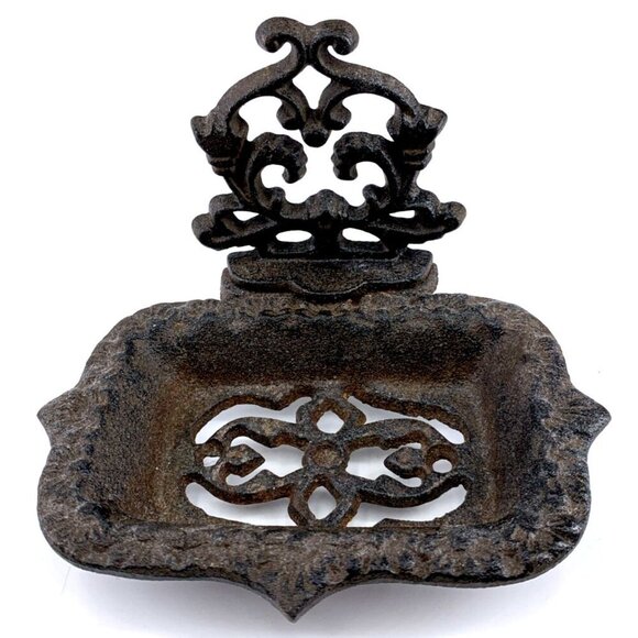 Cast Iron Soap Dish 6" x 4.5" Farmhouse Rustic - Picture 1 of 7